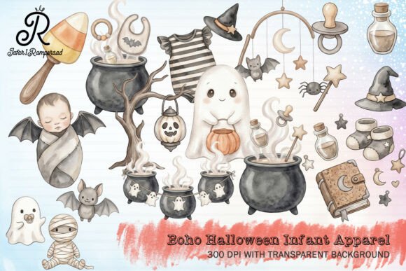 Download Boho Halloween Infant Apparel Clipart - Apparel Collection